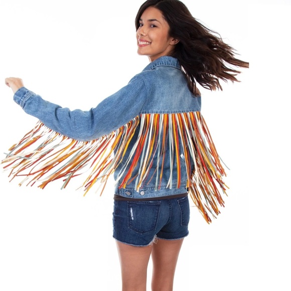 Scully Colorful Fringe Jean Jacket - Picture 7 of 9